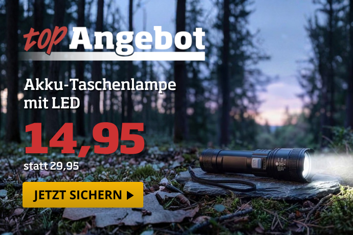 Topangebot - Akku-LED-Taschenlampe